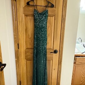 Green Sequin Gown